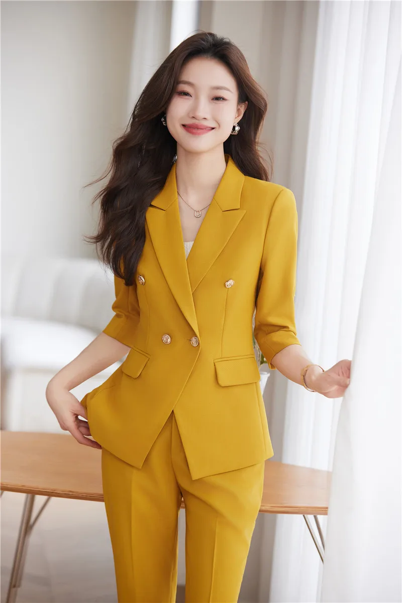 

Formal Pantsuits for Women Business Suits with Pants and Jackets Coat Professional Office Work Wear Formal OL Styles Blazers Set