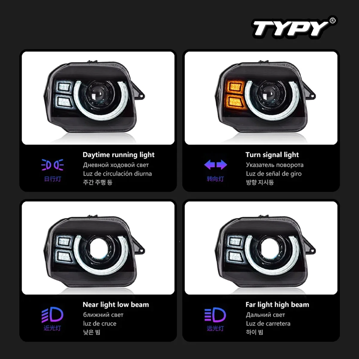 TYPY Car Lights For Suzuki Jimny LED Headlights 2007-2015 Head Lamps DRL Daytime Running Light Turn Signal  Car Accessories