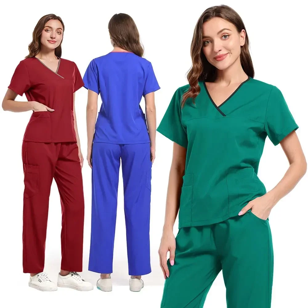 

Модная клиническая хирургическая униформа, медицинские скрабы, комплекты униформы, женская рабочая одежда для больниц, аксессуары для медсестер, стоматологическая спецодежда