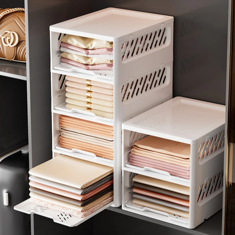 

Wardrobe drawer type layered household storage bedroom clothes storage rack organizing box multi-functional drawer type storage