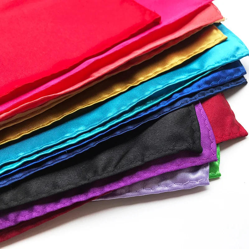 Luxury Men's Handkerchief Solid Color White Black Red Hankies Polyester Hanky Business Pocket Square Chest Towel 22*22CM