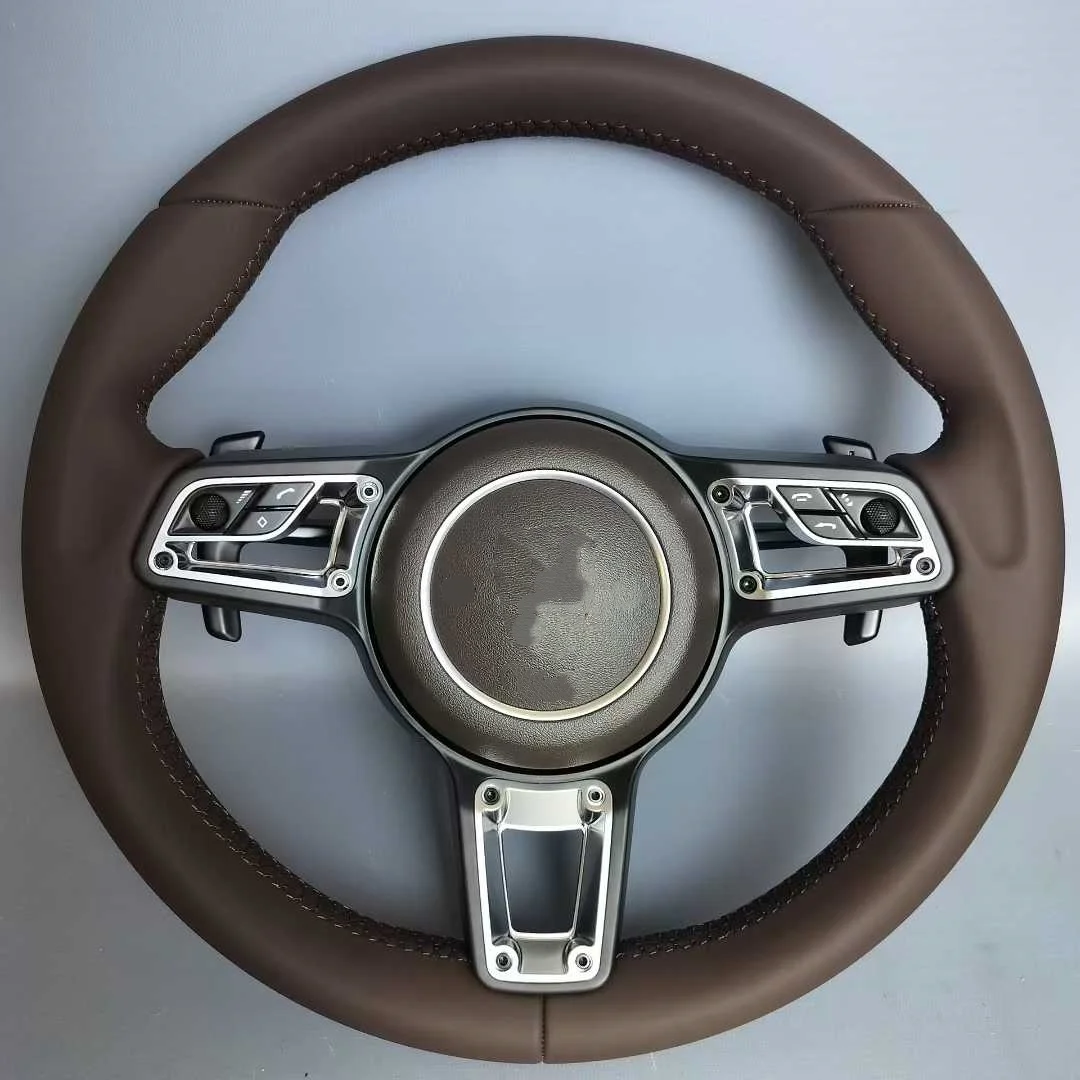 Car Custom High Quality Leather Steering Wheel for Porsche Panamera Macan Cayenne Cayman 911 718 987 970 958 997