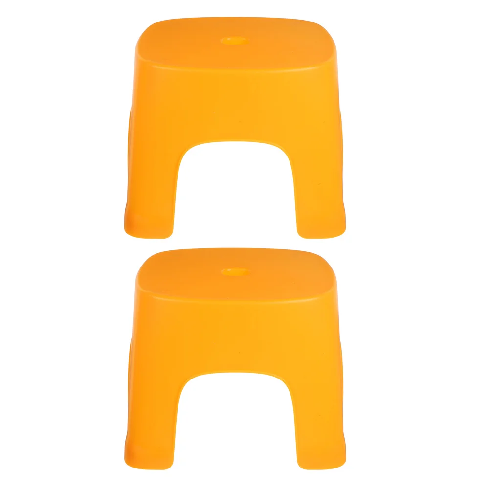2pcs Multipurpose Stool: Compact Plastic Step Stool For Adults Elderly Bathroom Shower Toilet Bedroom Use, Small Household Foot