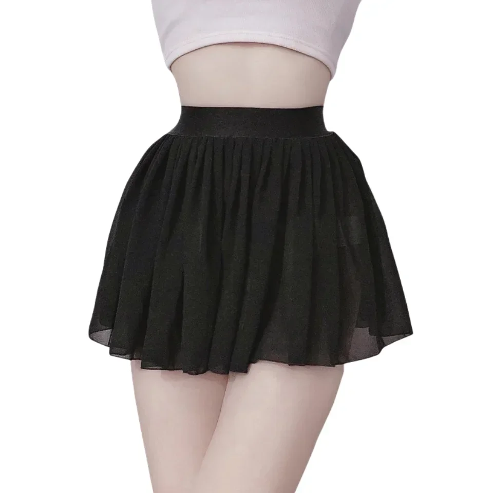 FREEAUCE, minifaldas plisadas lisas transparentes elásticas, faldas cortas blancas sexis de cintura alta negras para mujer de talla grande