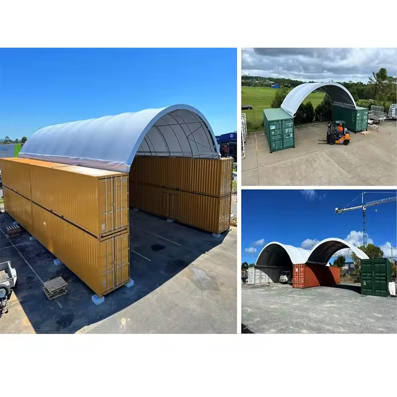 Heavy Duty Fabric Shipping Container Canopy Shelter image