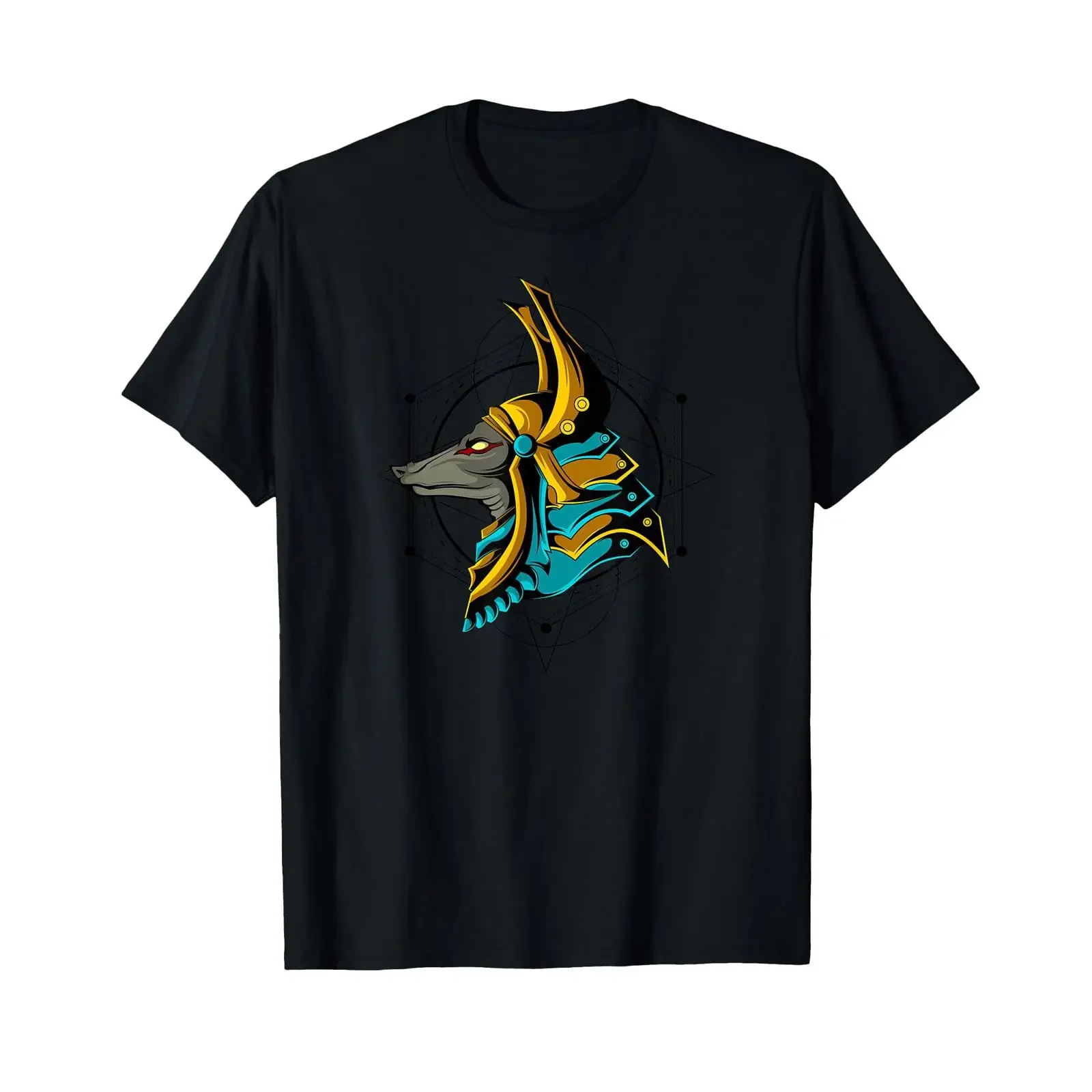 Anubis Egyptian God Sacred Geometry T Shirt vintage Washed Breathable homme designer clothes Soft Comfortable Versatile graphic