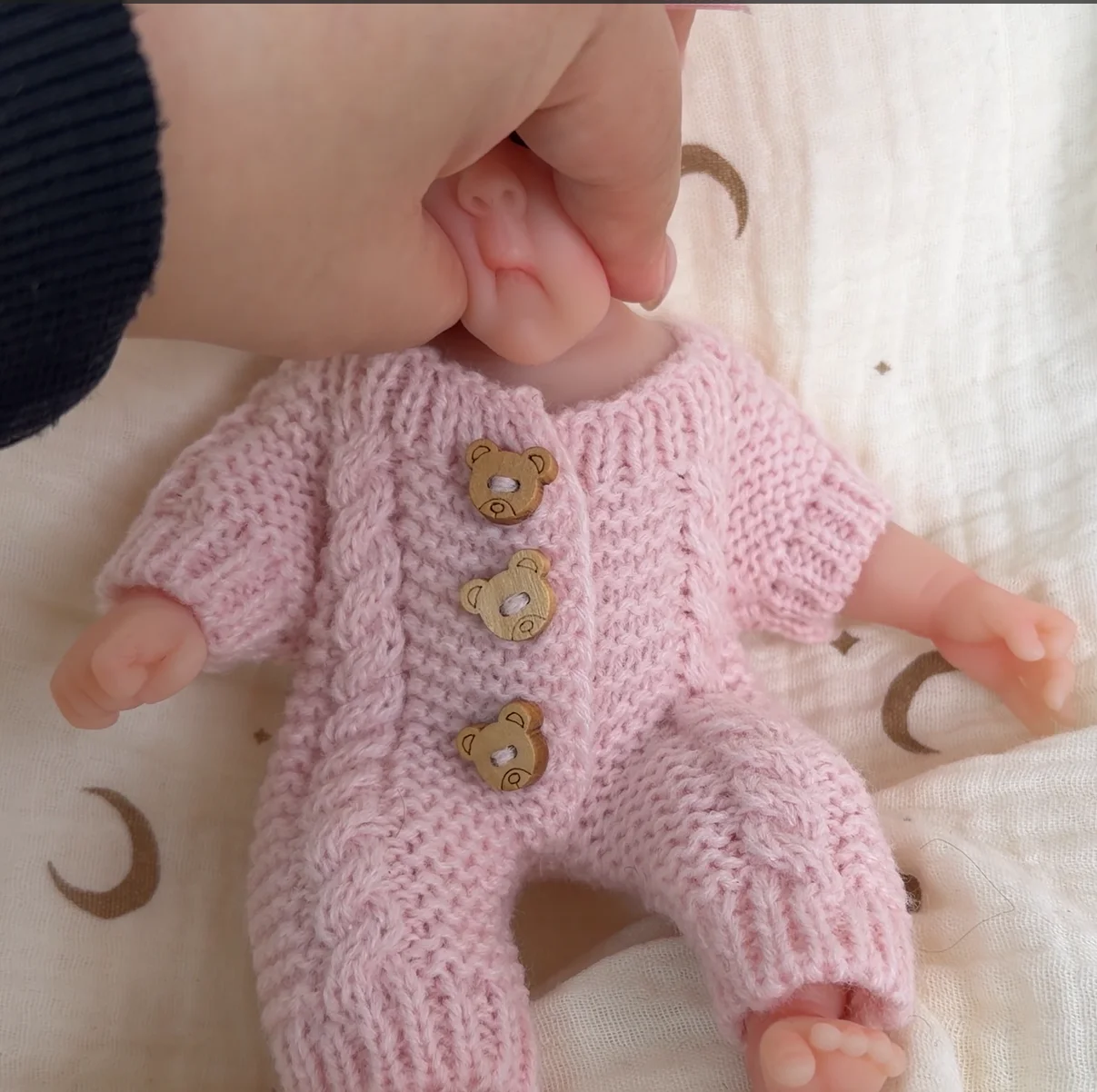 NPK 8''Super Soft Solid Platinum silicone Flexible Elastic Mini Handy Baby Gril Bettie Palm Reborn  Baby Doll
