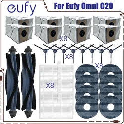 Compatible For Eufy Omni C20 Robot Vacuum Spare Parts Main Side Brush Hepa Filter Mop Cloth Dust Bag Accessories Consumables