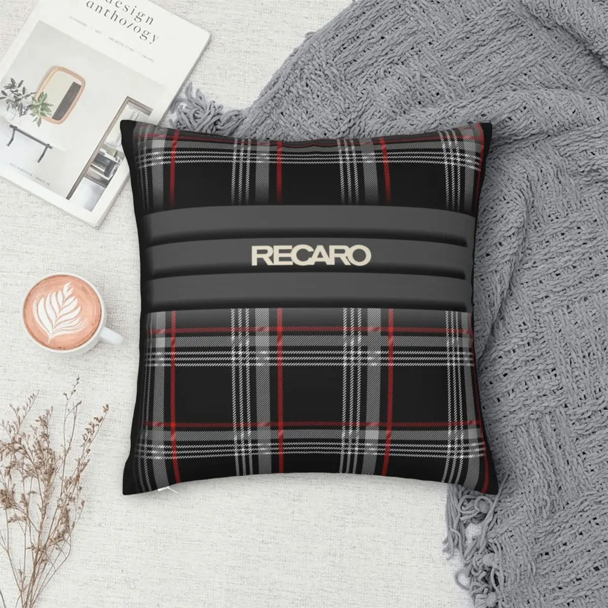 Recaro Seat Upholstery Pillowcase Polyester Linen Velvet Creative Zip Decor Sofa Cushion Cover 18\