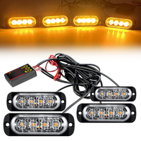Emergency Light Stroboscopes 12V 24V Amber LED Grille Lights Truck Police Flasher Car Emergency Beacon Strobe Signal Light