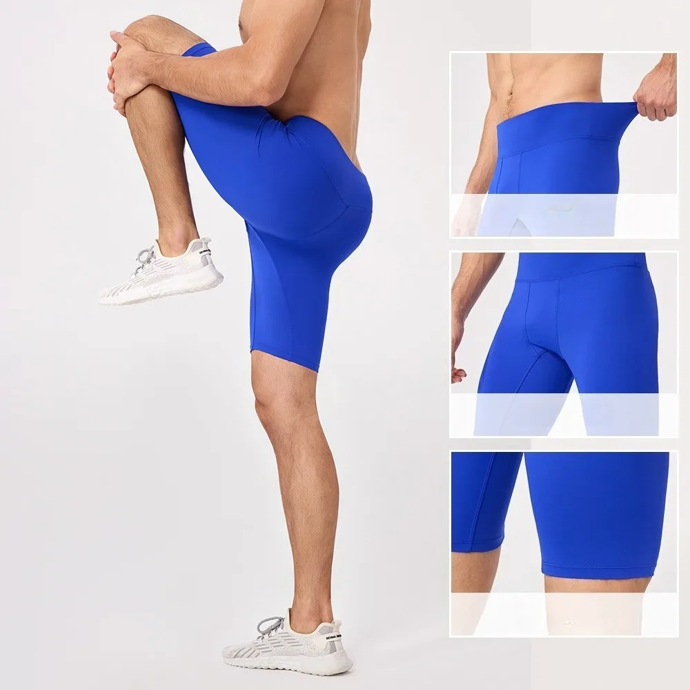 Men 5 Inch Compression Yoga Shorts Breathable Quick Dry High Stretch Pilates Fitness Running Training Sports Bottoms