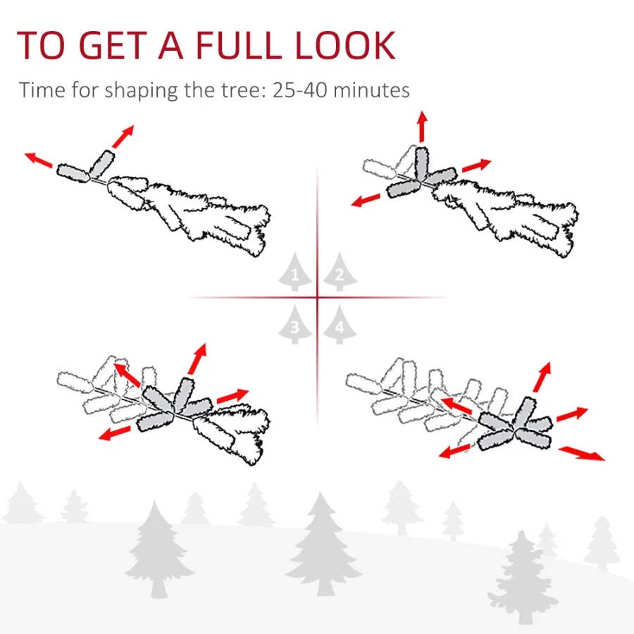 高さ6フィートのライトなしスノーフロックスリム人工クリスマスツリー、リアルな枝と492のヒント付き