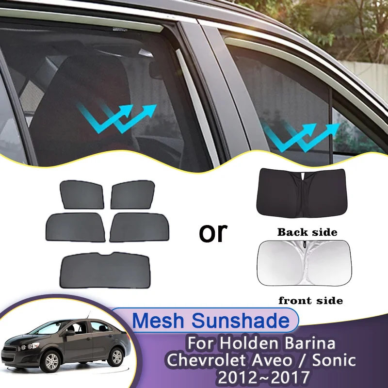 

For Holden Barina Chevrolet Aveo Sonic T300 Sedan 2012~2017 Car Mesh Sunshades Sun Visor Window Shade Auto Accessories 2013 2015