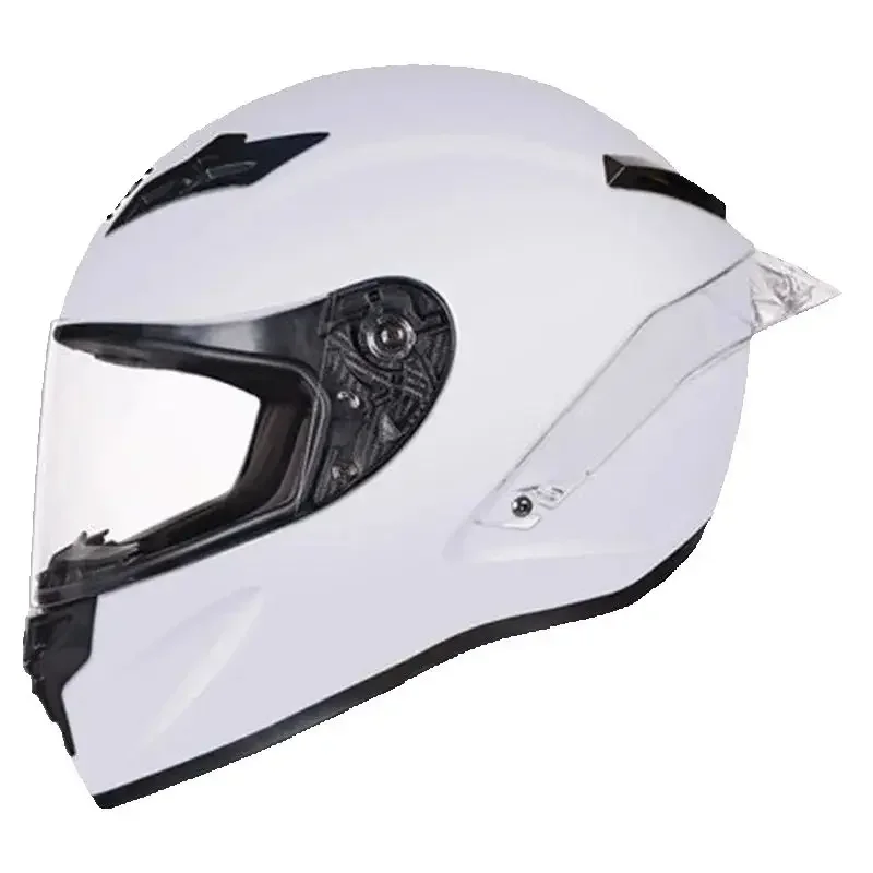 

Gloss White Motorcycle Helmet with Clear Visor And CE Skull Pattern - Safety Racing Moto Helmet New Promotion Casco Capacete