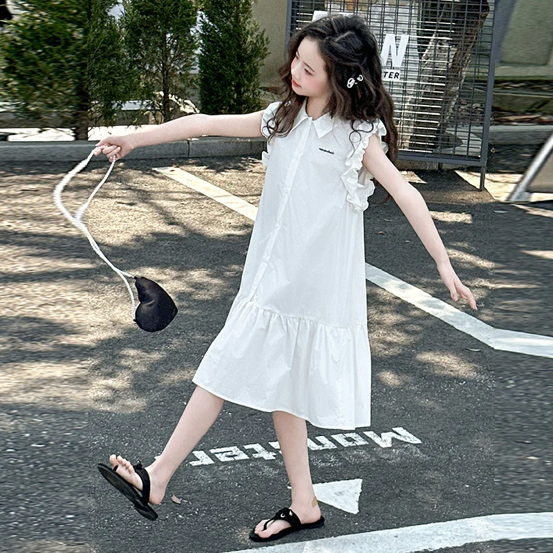 فساتين صيفية جديدة للمراهقين لعام 2025 فساتين رسمية للأميرة للأطفال تنورة بدون أكمام 4 5 6 7 8 10 11 12 13 سنة #6