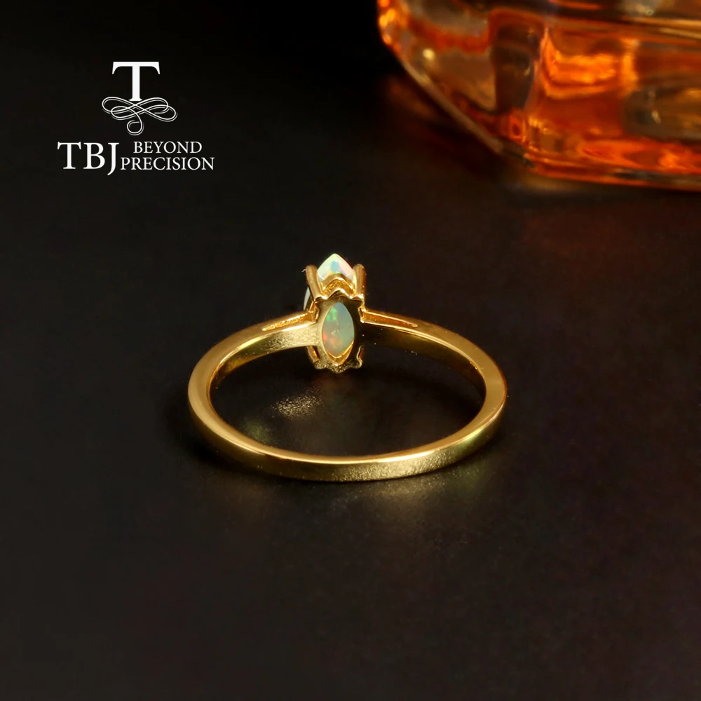2026, Simple colorful October Birthstone Natural Opal Gems S925 silver ring Fashion ladies and girls daily wear exquisite gifts - view 4