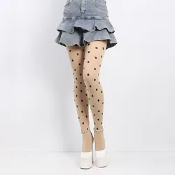 Retro Dot Print Women Pantyhose Autumn Warm Simple Style Big Polka-dot Hottie Lolita Fashion Elasticity Nylon Tights