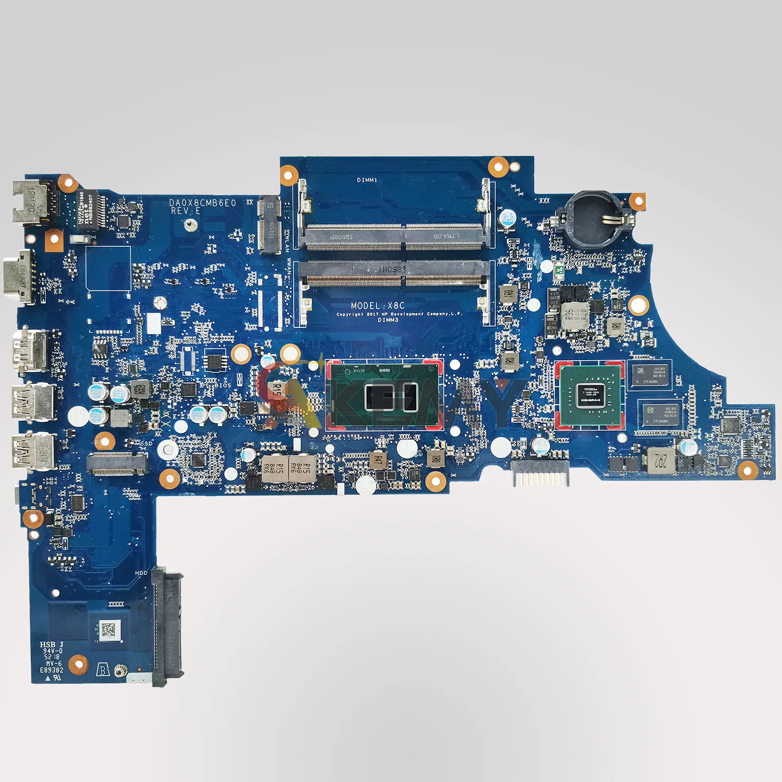 DA0X8CMB6E0 untuk HP ProBook 450 G5 470 G5 Motherboard Laptop L00828-601 dengan CPU I3 I5 I7 V2G DDR4 100% Sepenuhnya Diuji
