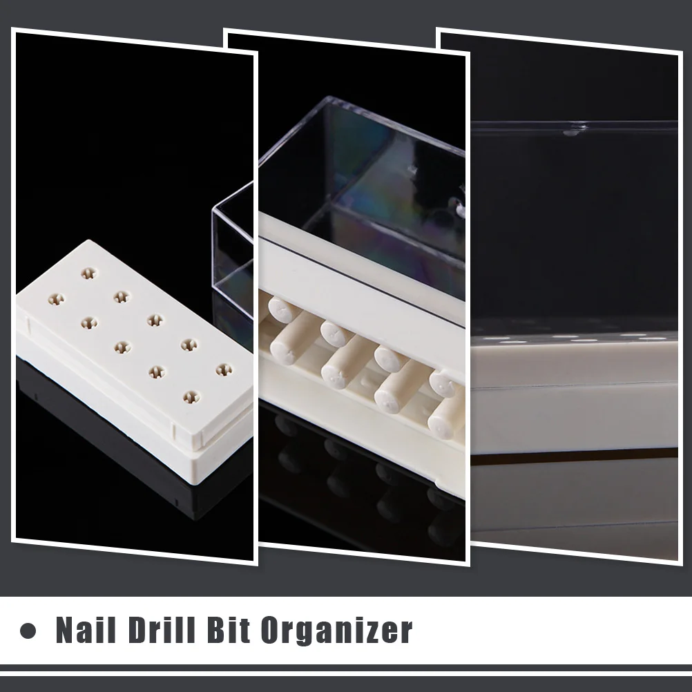 

1pc Nail Drill Bit Storage Box Organizer Stand Case for Grinding Heads Manicure Polish Art Salon Home Use Durable