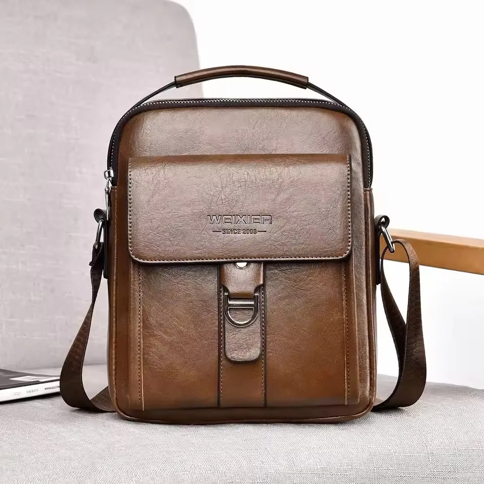 

High Quality Brand Men's Shoulder Bag Vintage Messenger Bag Leather Men Handbag Split Leather Crossbody Bags For Men 2025 New