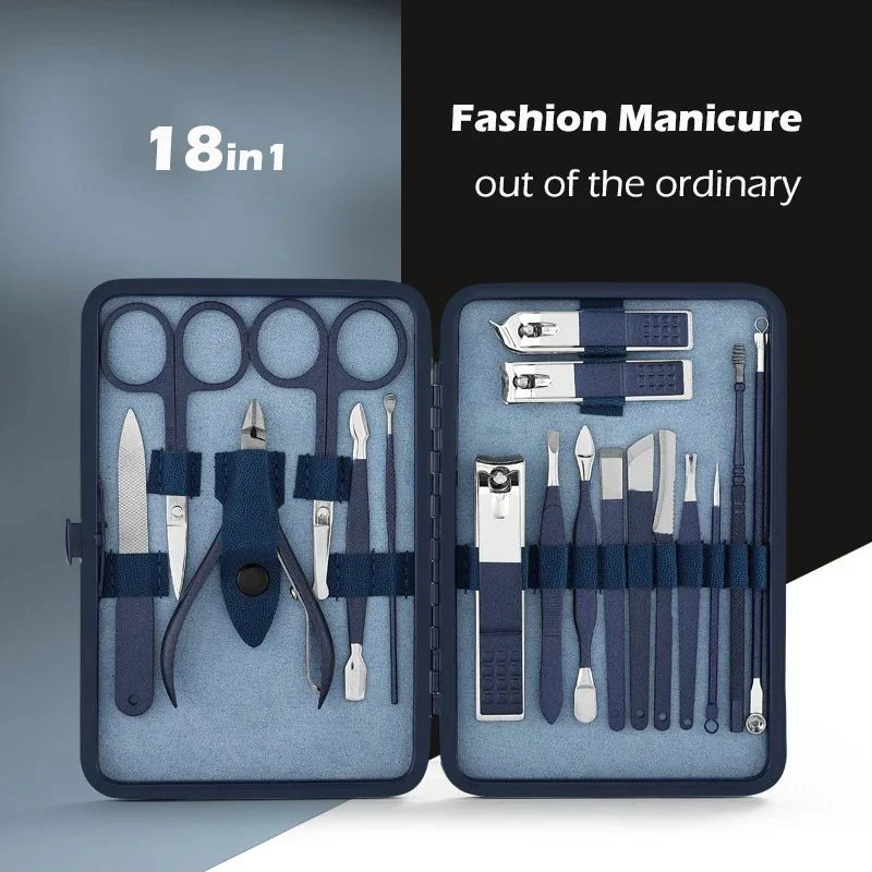 

Manicure Set Color Contrast sets Nail Clippers Cutter Tools Kits Stainless Steel Pedicure Travel Case for man woman