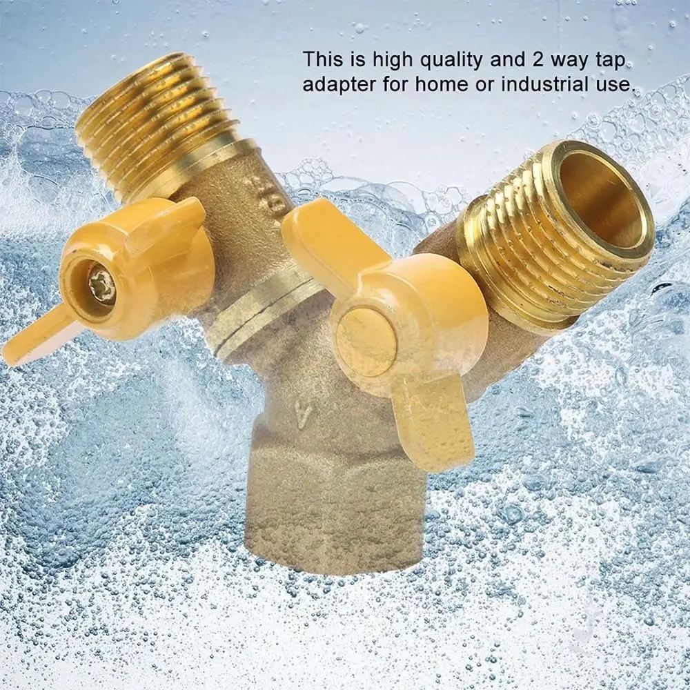Strength Brass Y Valve Y Shape 2 Way Water Splitter Shut Off Valve Kitchen