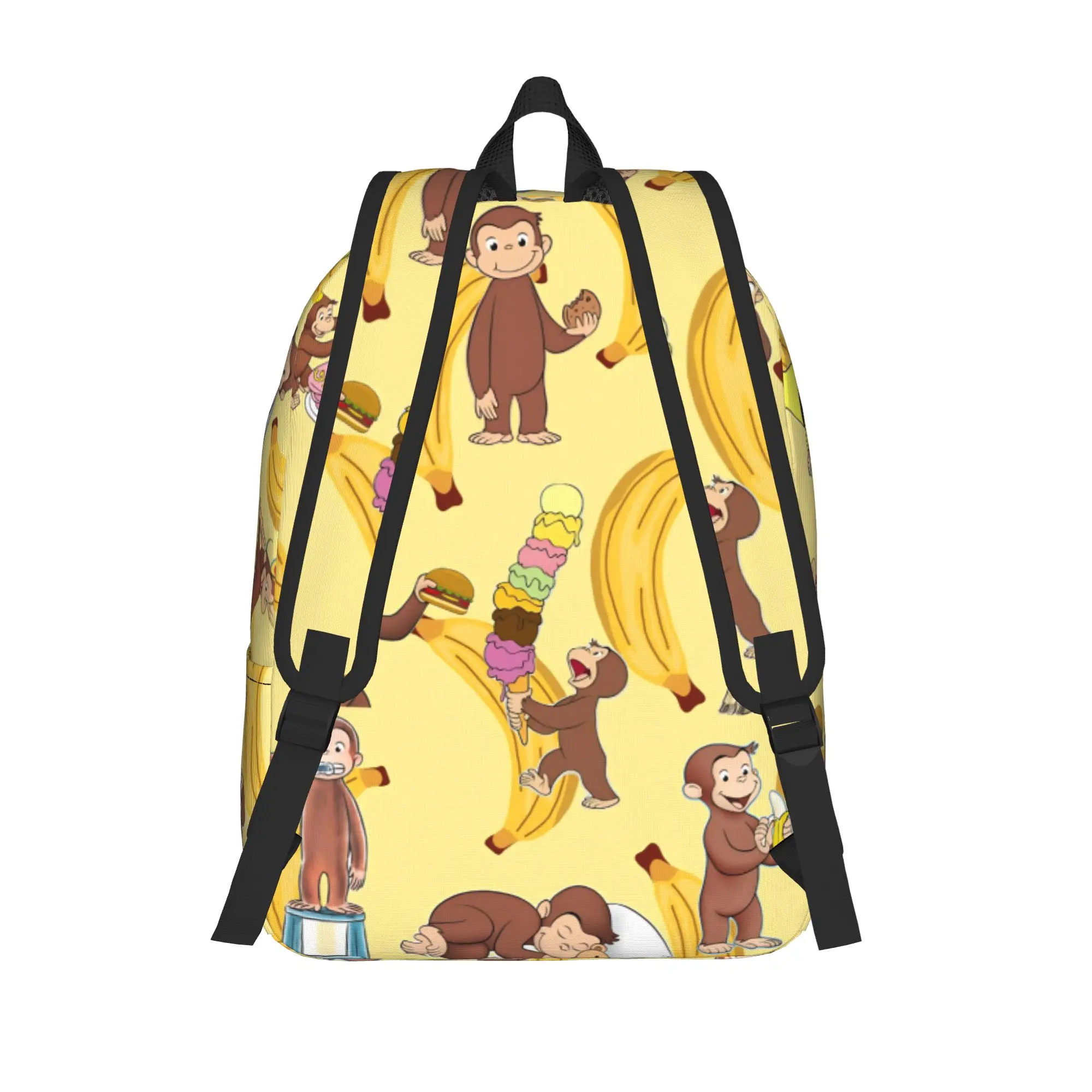 Curious Monkey Georges Cartoon Backpack for Men Women Fashion Student Hiking Travel Daypack TV Series College Canvas Bags Sports
