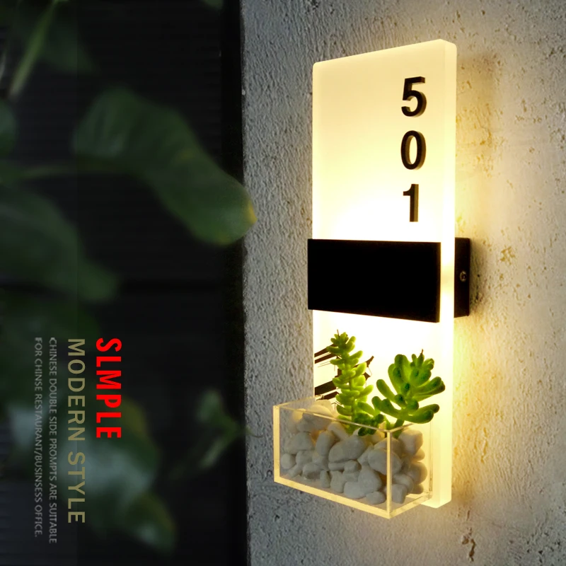 High-End Club Acrylic Luminous Door Number Hotel Homestay Door Plate Customized Creative Restaurant Box Prompt Logo