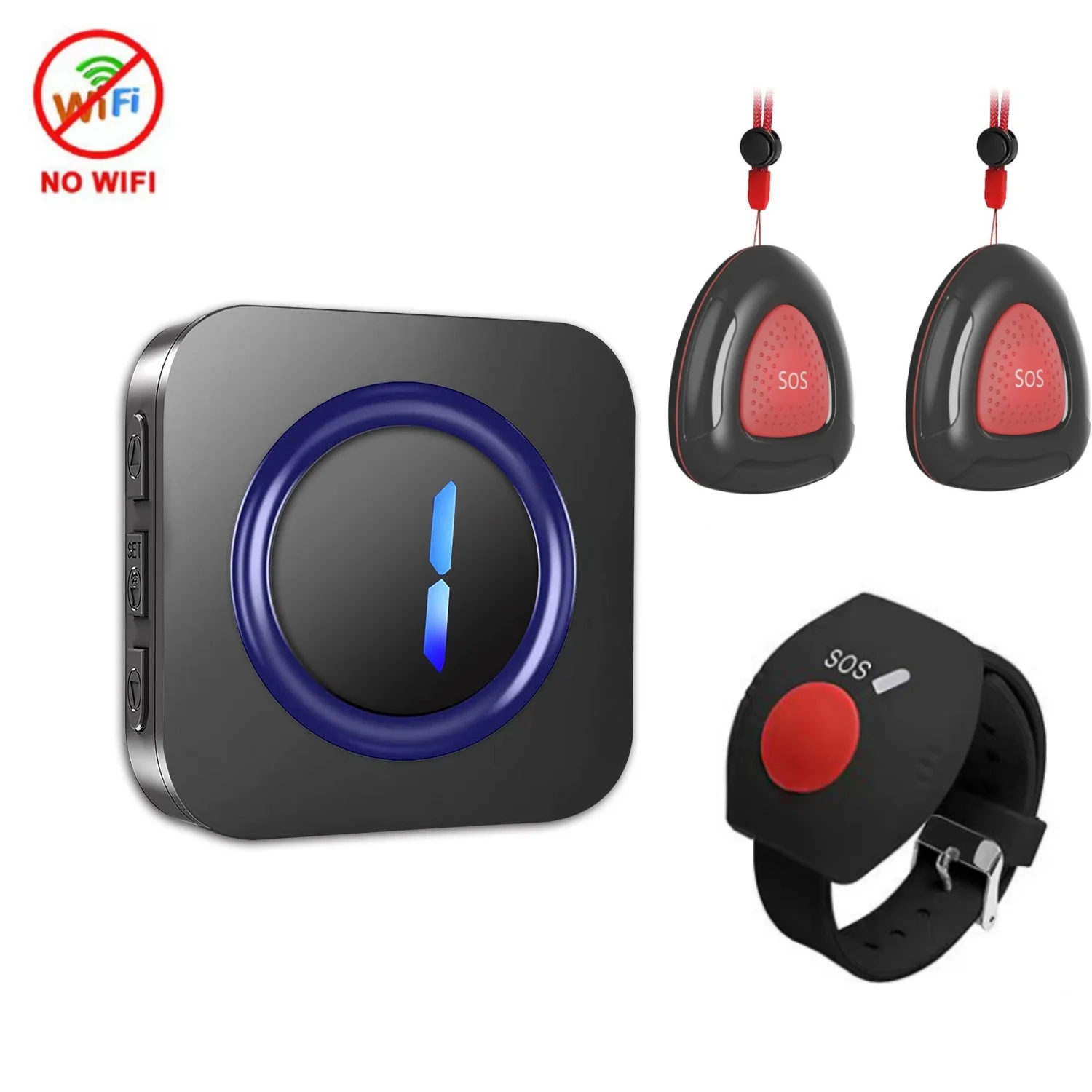 

Wireless Caregiver Pager Call System Call Buttons/Transmitters Nurse Calling Alert Patient System For Home/Personal LED Display