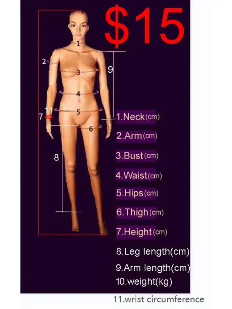 

Дополнительная плата в размере 15 долларов США за индивидуальный пошив боди, комбинезона, леотарда, брюк и топов из искусственной кожи PU.