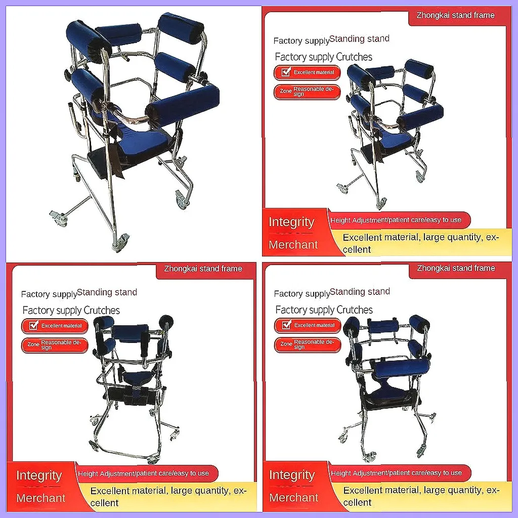 Adult Hemiplegic Walker for Elderly, Standing & Walking Aid with Adjustable Support for Disabled Adults