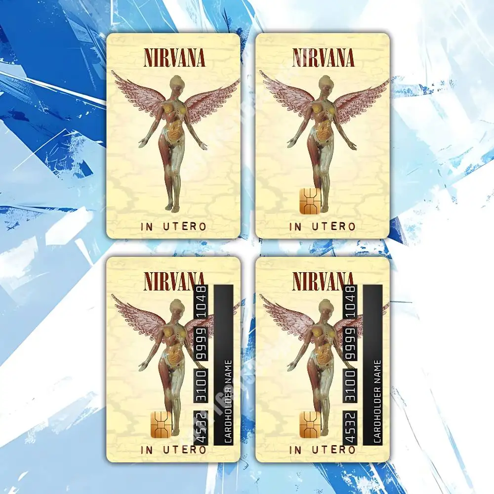 Kurt Cobain N-Nirvana Nevermind In Utero Sticker for NFC ID Card Film Skin Credit Bank Card Stylish Cultural Decoration