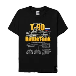 Russian T-90 Main Battle Tank  Men's T-Shirt Soviet Army Weaponry Cotton Round Neck Short Sleeve T Shirt