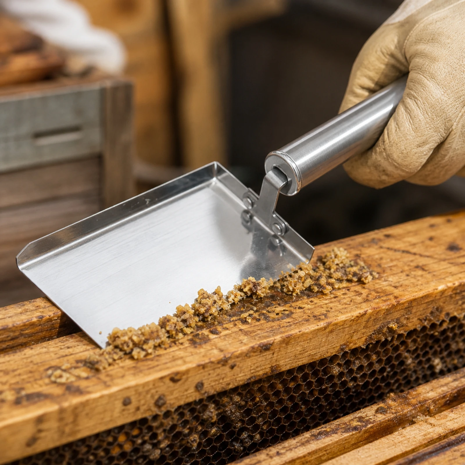 Beehive Cleaning Scoop Long-Lasting Stainless Steel Beehive Scoop Beehive Scraper Tool Easy to Use for Beekeepers