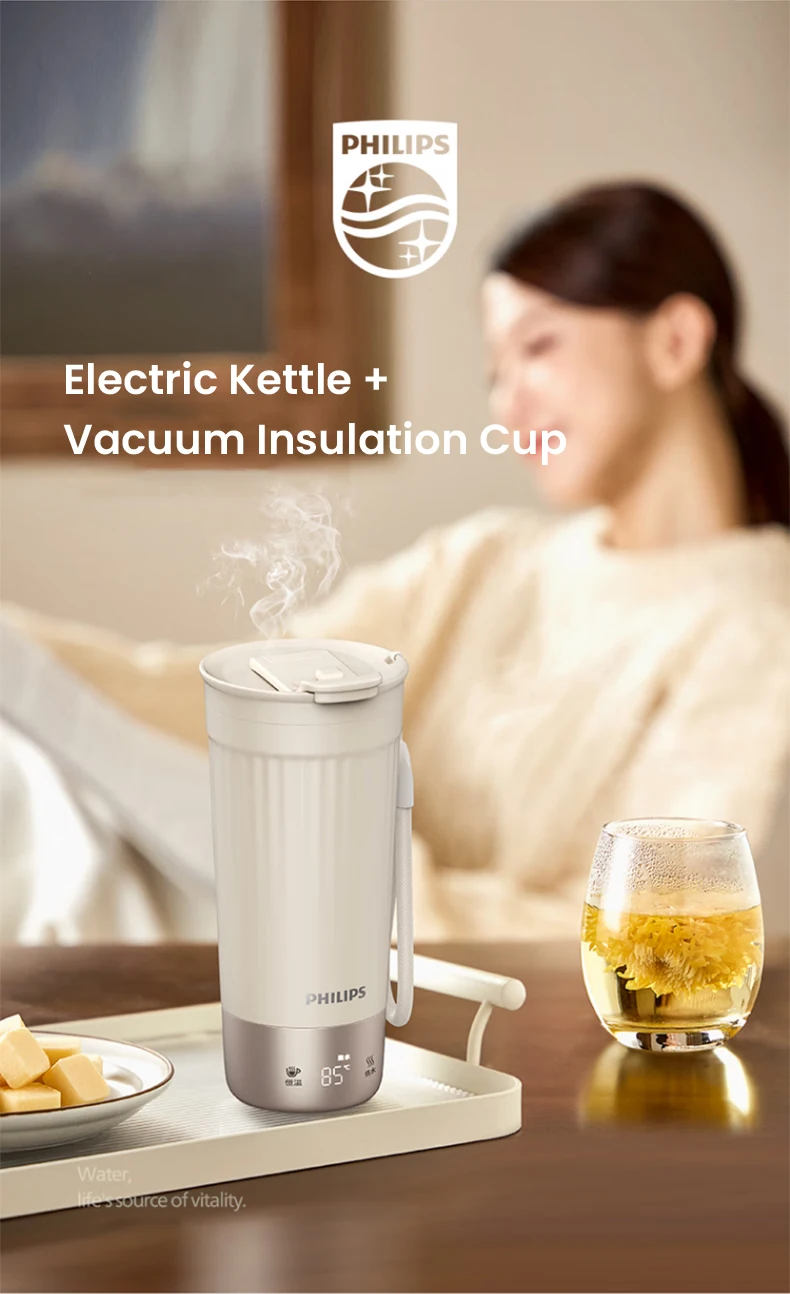 Philips Electric Kettle Bottle 400ml Electric Heating Cup NTC Temperature Control 110V-240V Thermos Cup
