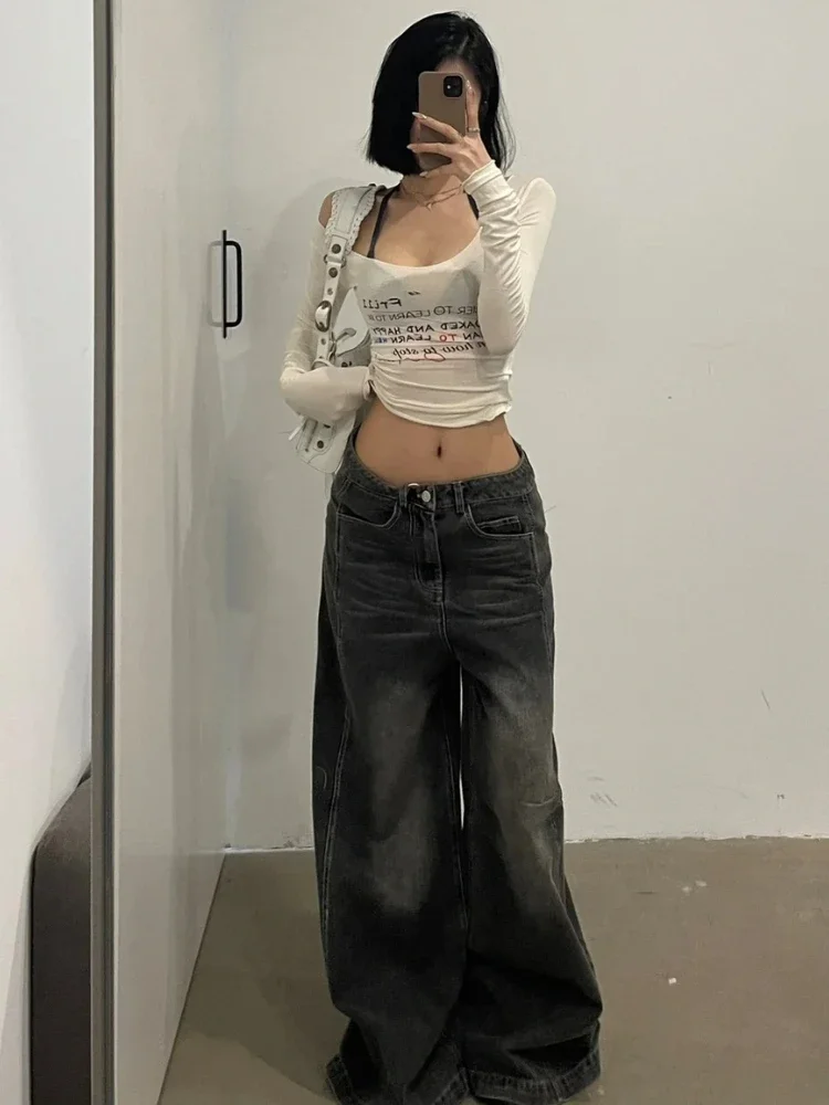 2025 Y2k 美的スリム女性のセクシーな作物 Tシャツヴィンテージレタープリントストリートグランジ Tシャツ原宿ヴィンテージゴシック Tシャツファム