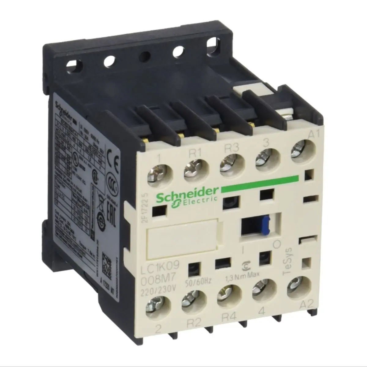 

LC1K09008M7 LC7K09008M7 TeSys K contactor - 4P (2 NO + 2 NC) - AC-1 = 440 V 20 A - 220...230 V AC coil