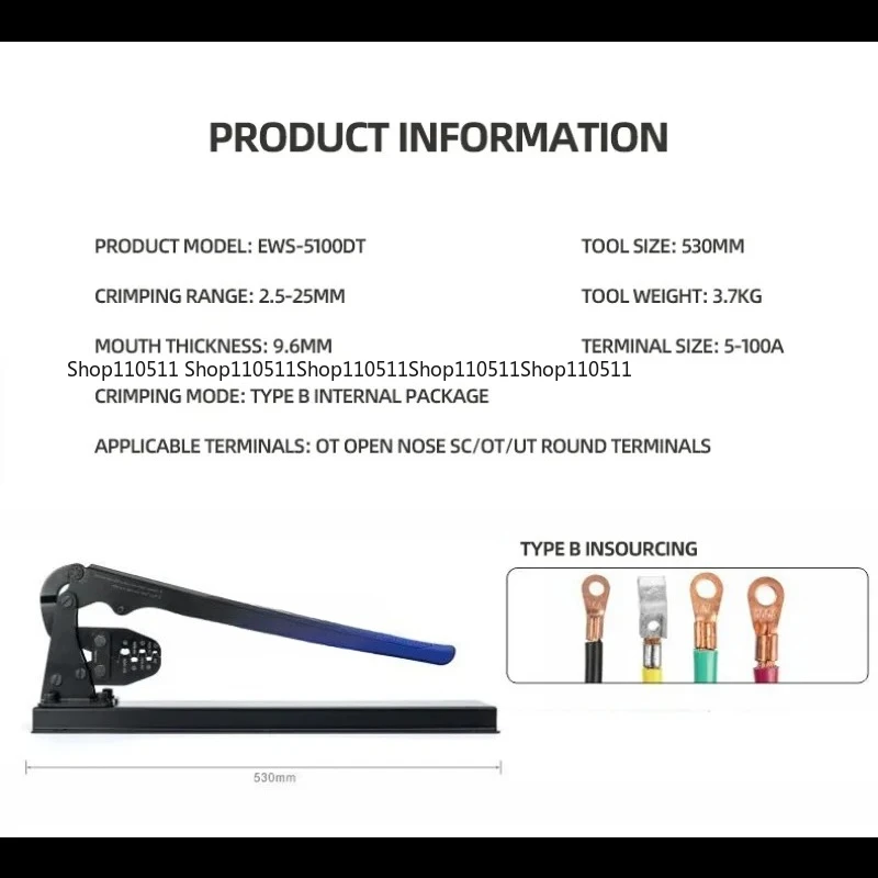 Desktop U-shaped cold-pressed terminal wire crimping pliers OT open nose crimping pliers 0A connector crimping pliers