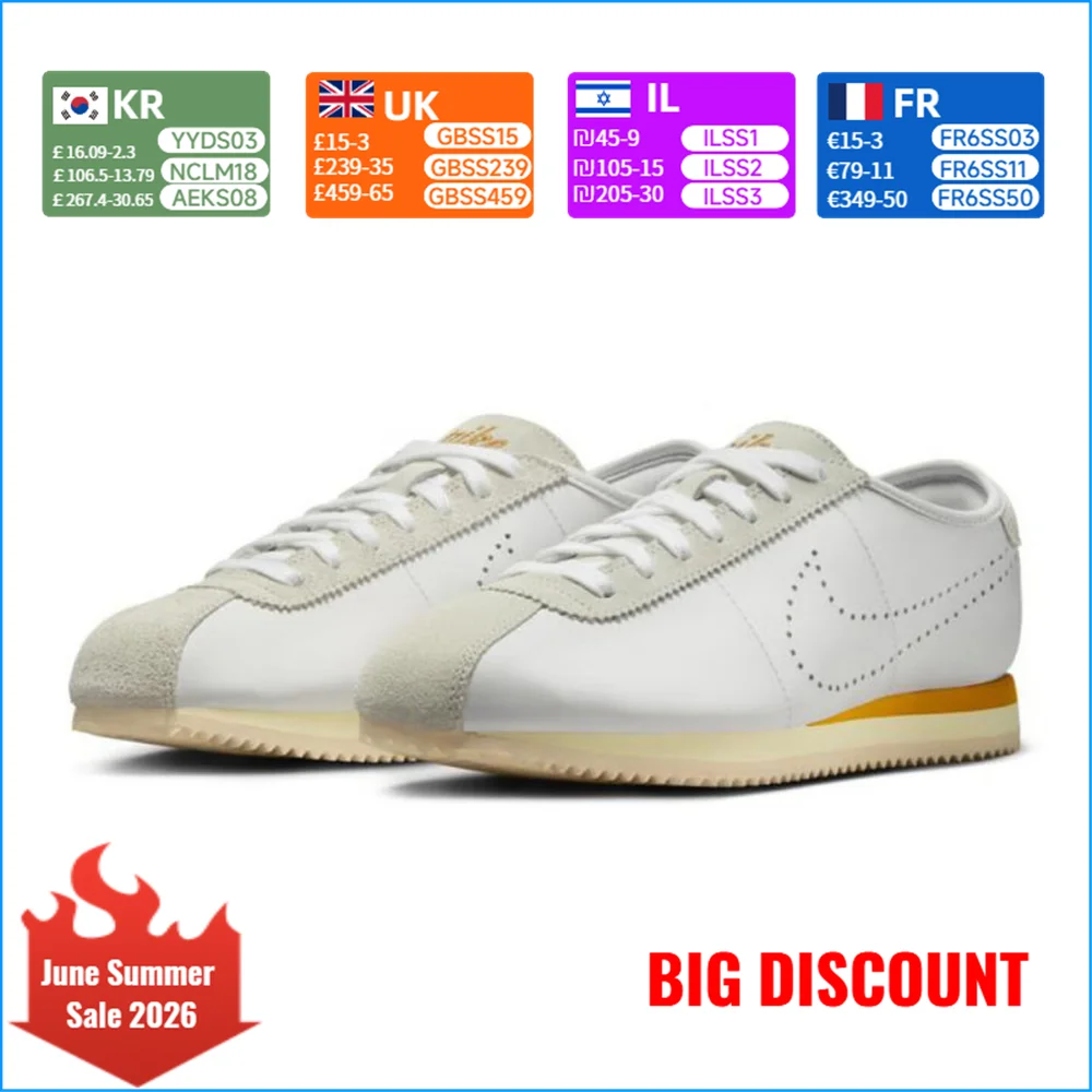 Tênis Casuais Femininos Nike CORTEZ: Macios, Esportivos, Antiderrapantes, Duráveis, Leves, Respiráveis e Confortáveis HQ1841-100