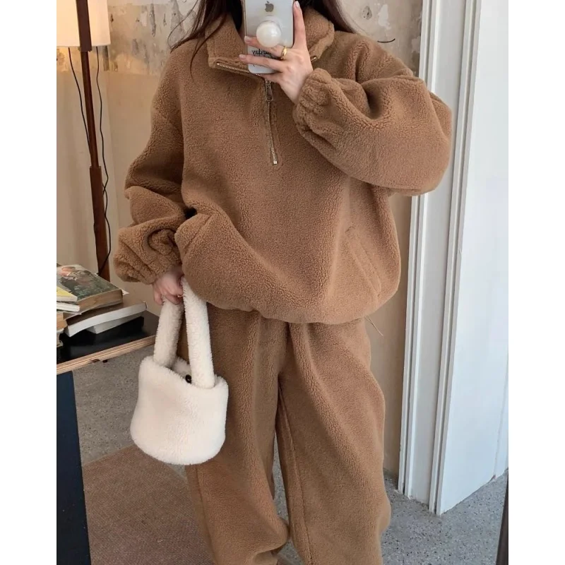 

Thickened Large Size 300 Pounds Hoodie And Pants Set Men's Casual Warmth Autumn Winter Two-Piece Set Youth Long Sleeve Long P...