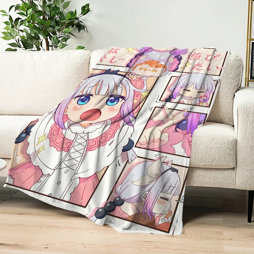 anime Miss k-Kobayashis Dragon Maid Flannel warm comfort soft plush blanket for sofa living room office bedroom travel gift