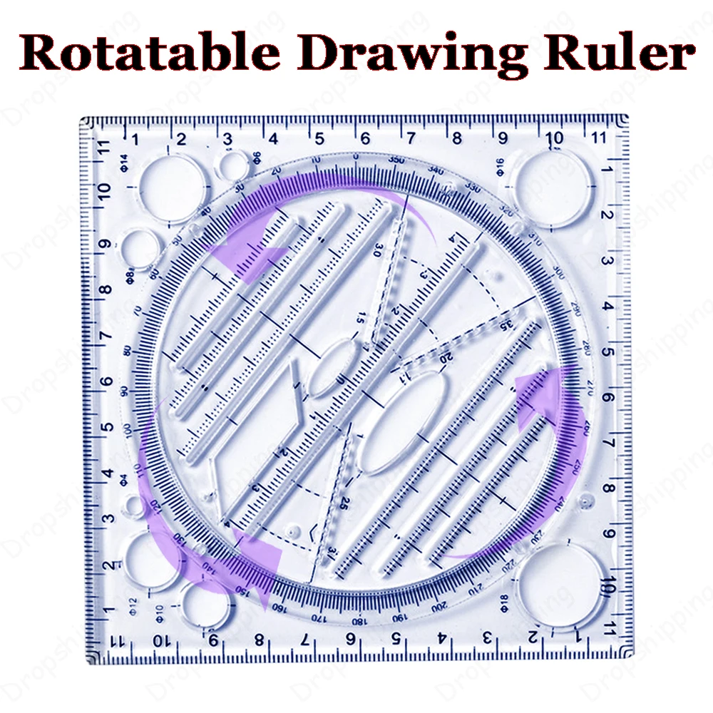 Drawing Geometry Protractor Measuring Ruler Students Mathematics Drafting Tools otatable Drawing Template Student Stationery