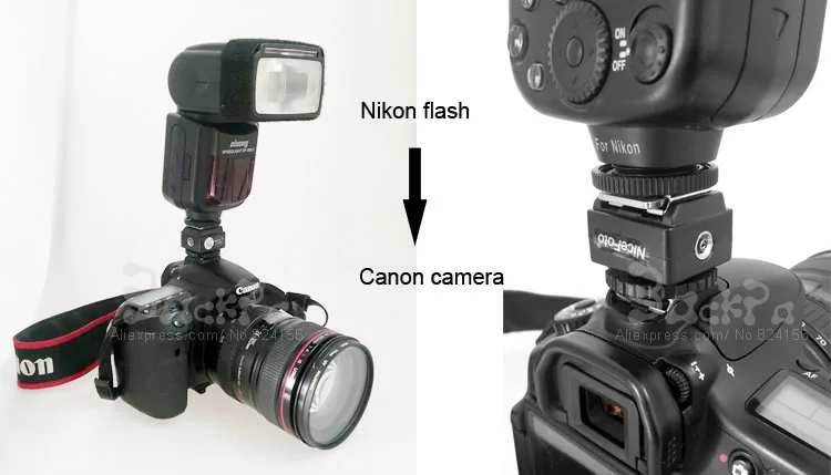 10 stück flash hot schuh konverter adapter mit pc sync für sb600 sb700 sb800 sb900 sb910 zu 70d 600d 650d 7d 5 d3 kamera C-N2