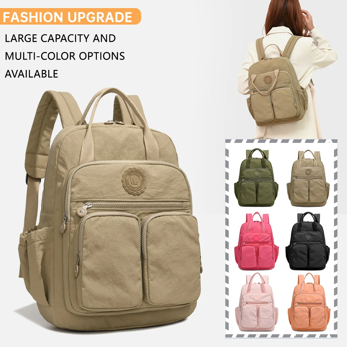 Mommy Bag, Large Capacity Mother-And-Baby Bag, Lightweight Backpack, Handbag, Multifunctional Outdoor Commuting Backpack, Camping and Business Trip Storage Bag