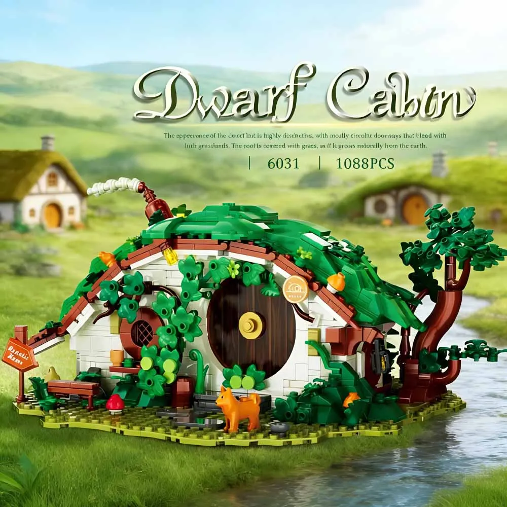 

DK6031 1088 деталей MOC Модель Домика Гномов, Конструктор по мотивам фэнтези-фильмов, Набор строительных блоков, Игрушки, Креативный подарок на Рождество для взрослых