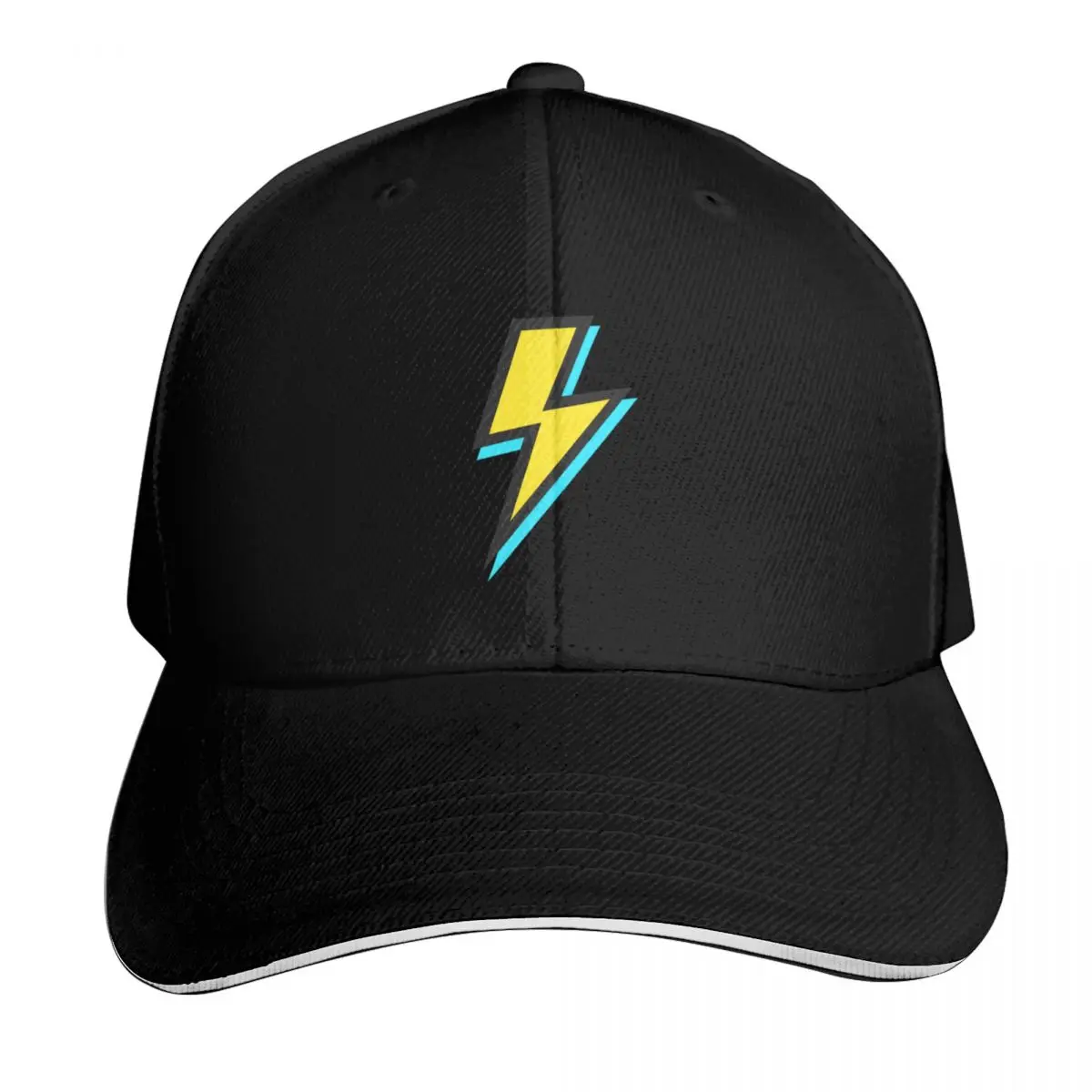 

Yellow Lightning Bolts with Bright Blue Background Baseball Cap Rugby hiking hat custom Hat Beach Caps Male Women's