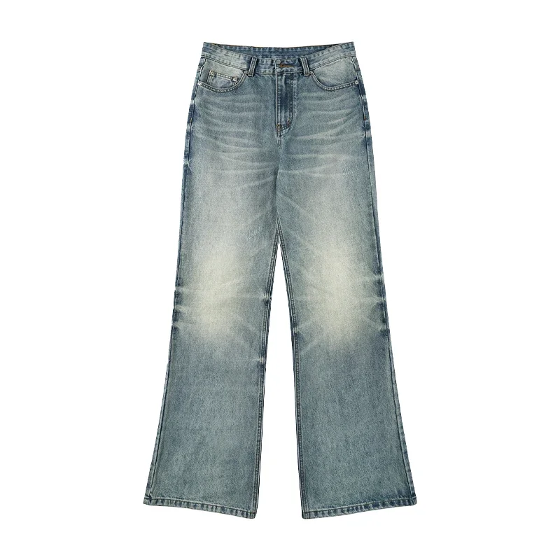 メンズ秋ヴィンテージジーンズファッションストレートだぶだぶの人格ワイドパンツストリート若者男性韓国デニムズボン