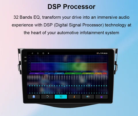 9인치 안드로이드 카플레이어 및 프레임 (도요타 RAV4 2006-2012용) CarPlay 자동 DSP 앰프 멀티미디어 GPS 네비게이션 스테레오