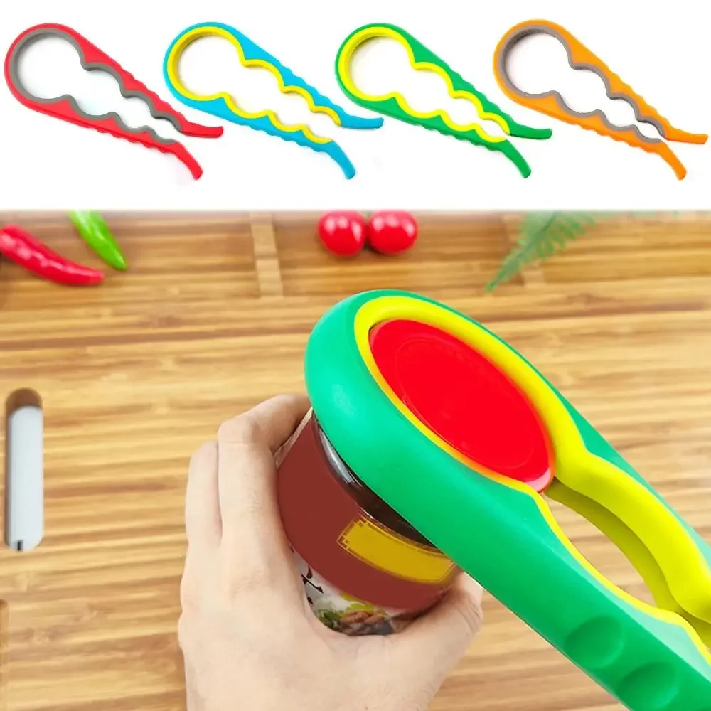 

Jar Opener Easy Grip Wrench 4 in 1 Handy Save Strength Can Beer Bottle Cap Openers Lid Twist Off Tools Portable Kitchen Gadgets