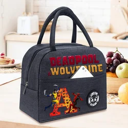 Deadpool & Wolverine Marvels Letter A-Z Lunch Bags Kids Anime Thermal Insulation Handbag School Picnic Office Food Bento Pouch